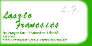 laszlo francsics business card