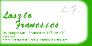 laszlo francsics business card